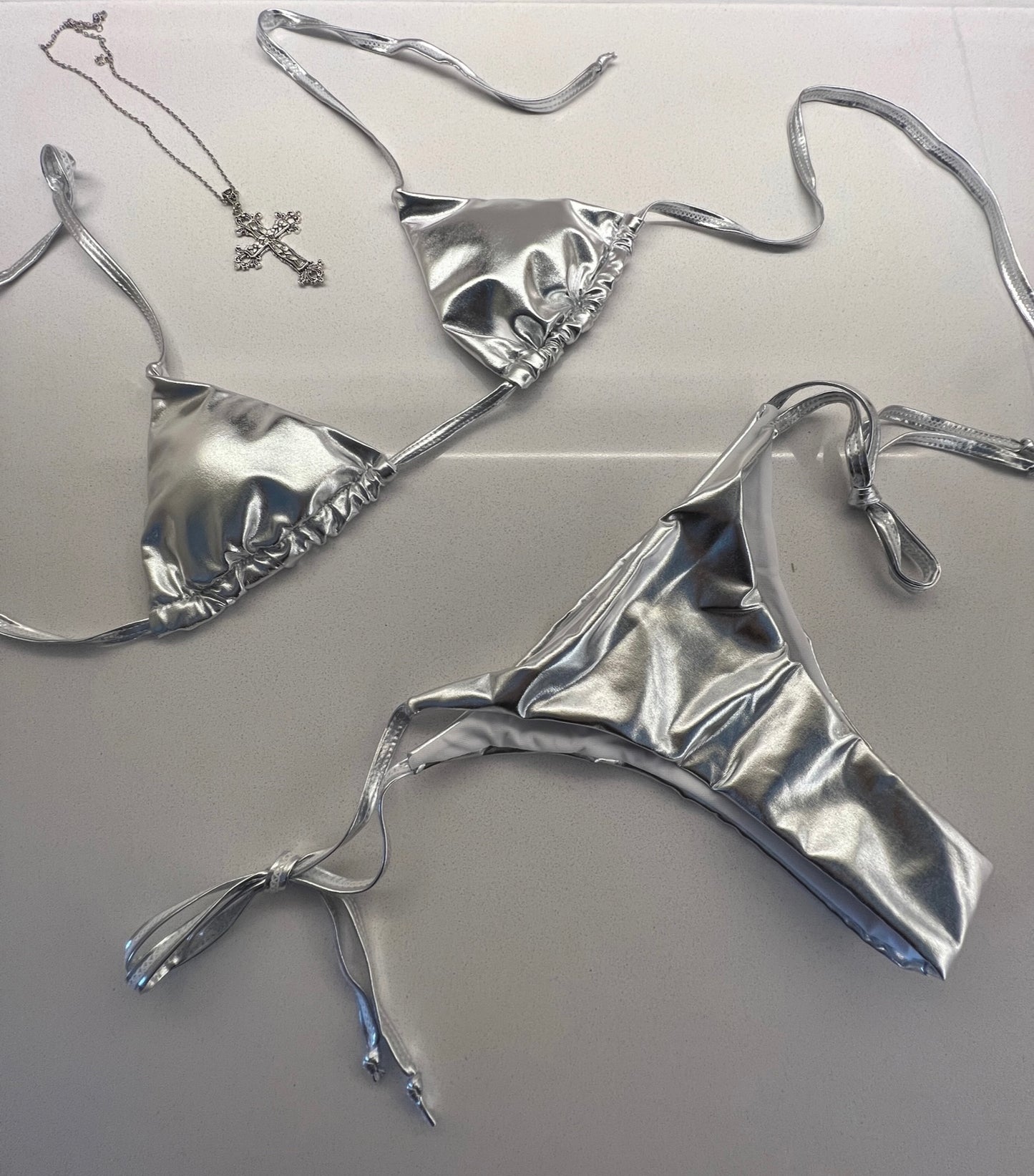 Silver metallic bikini