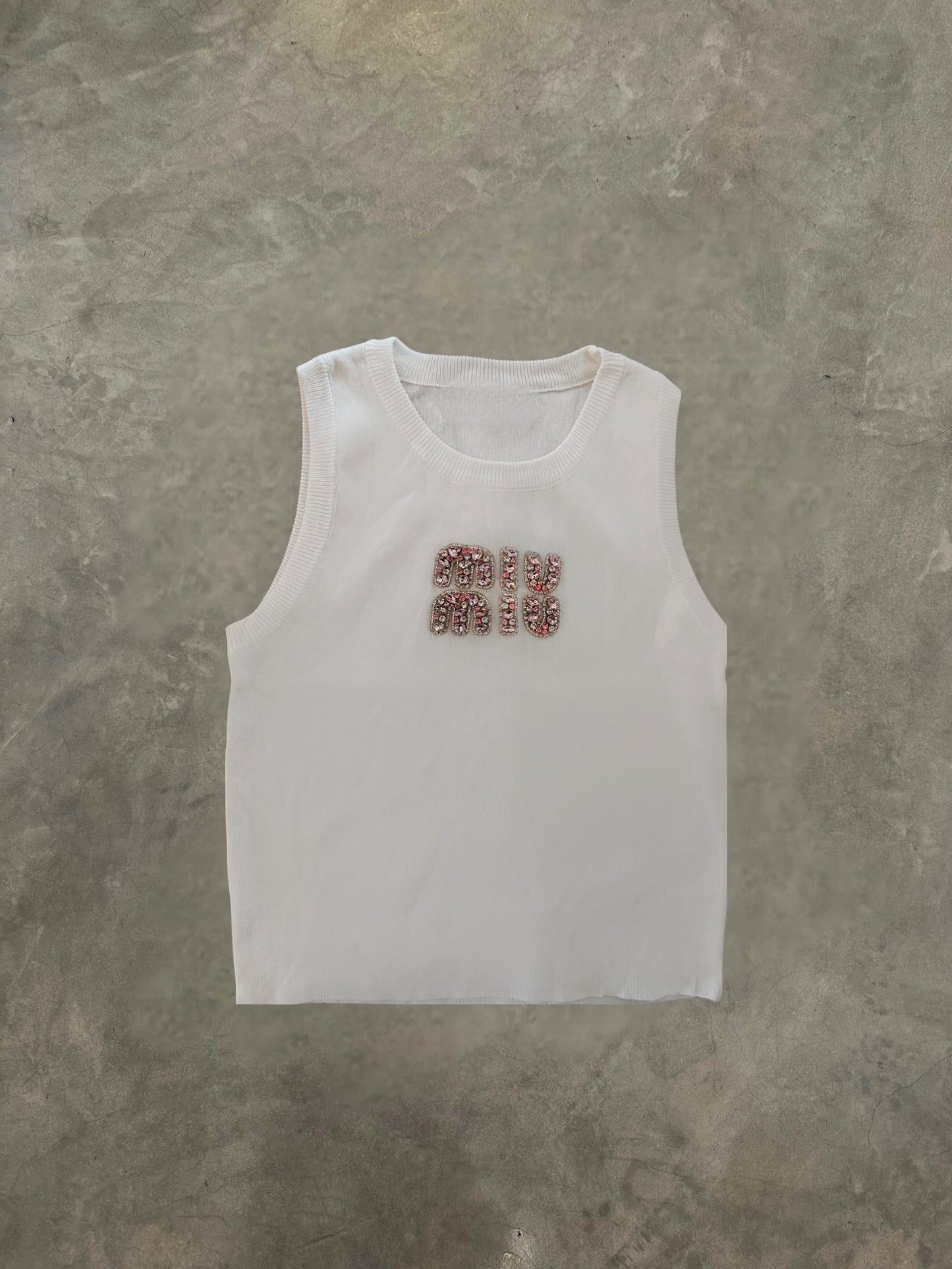 White crystal vest top