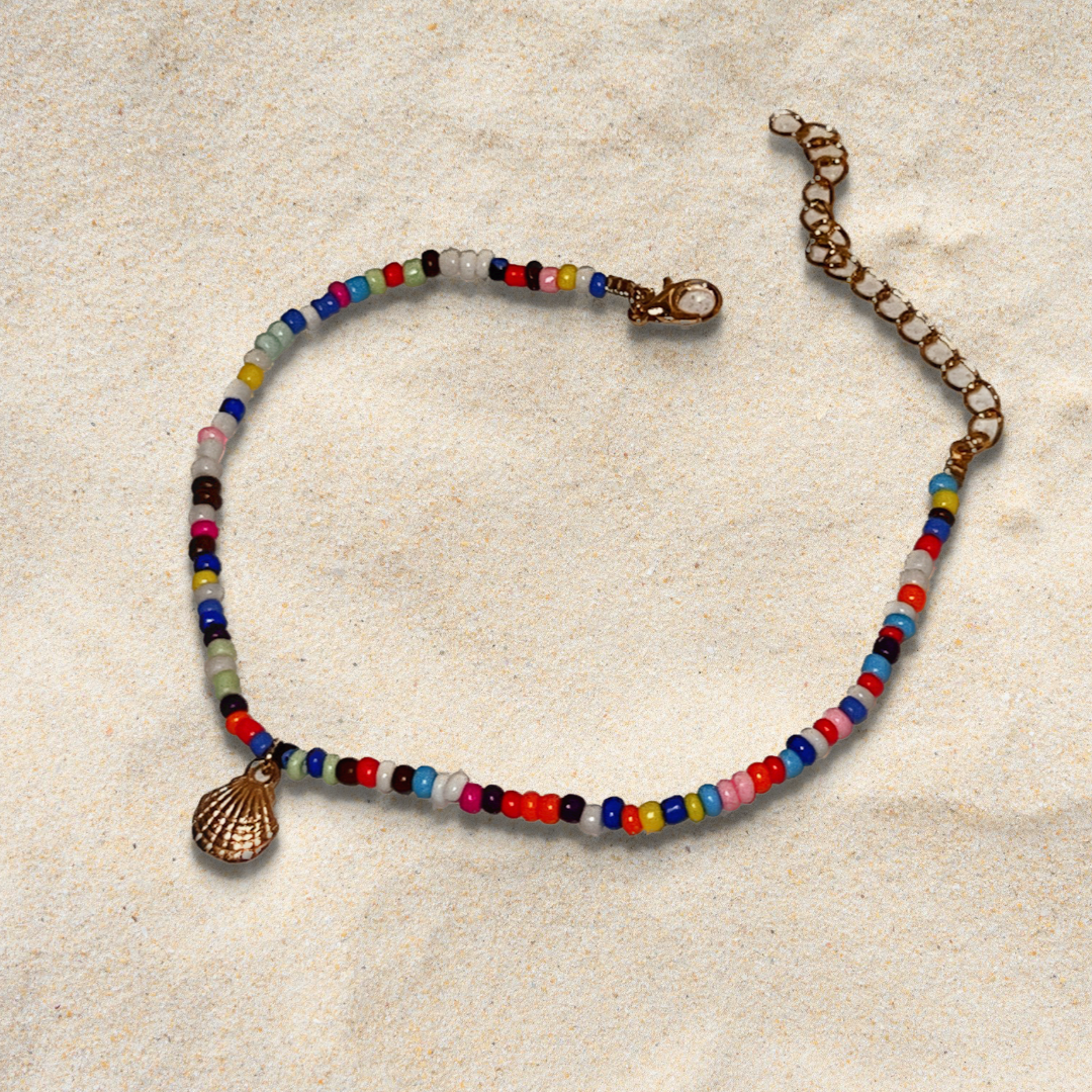 Beaded shell anklet