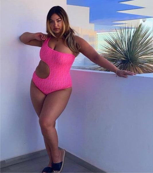 FF pink cut out swimsuit